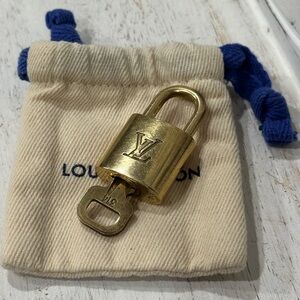 Louis Vuitton Lock and Key Set #314 Authentic Gold-Tone LV Speedy Keepall Alma